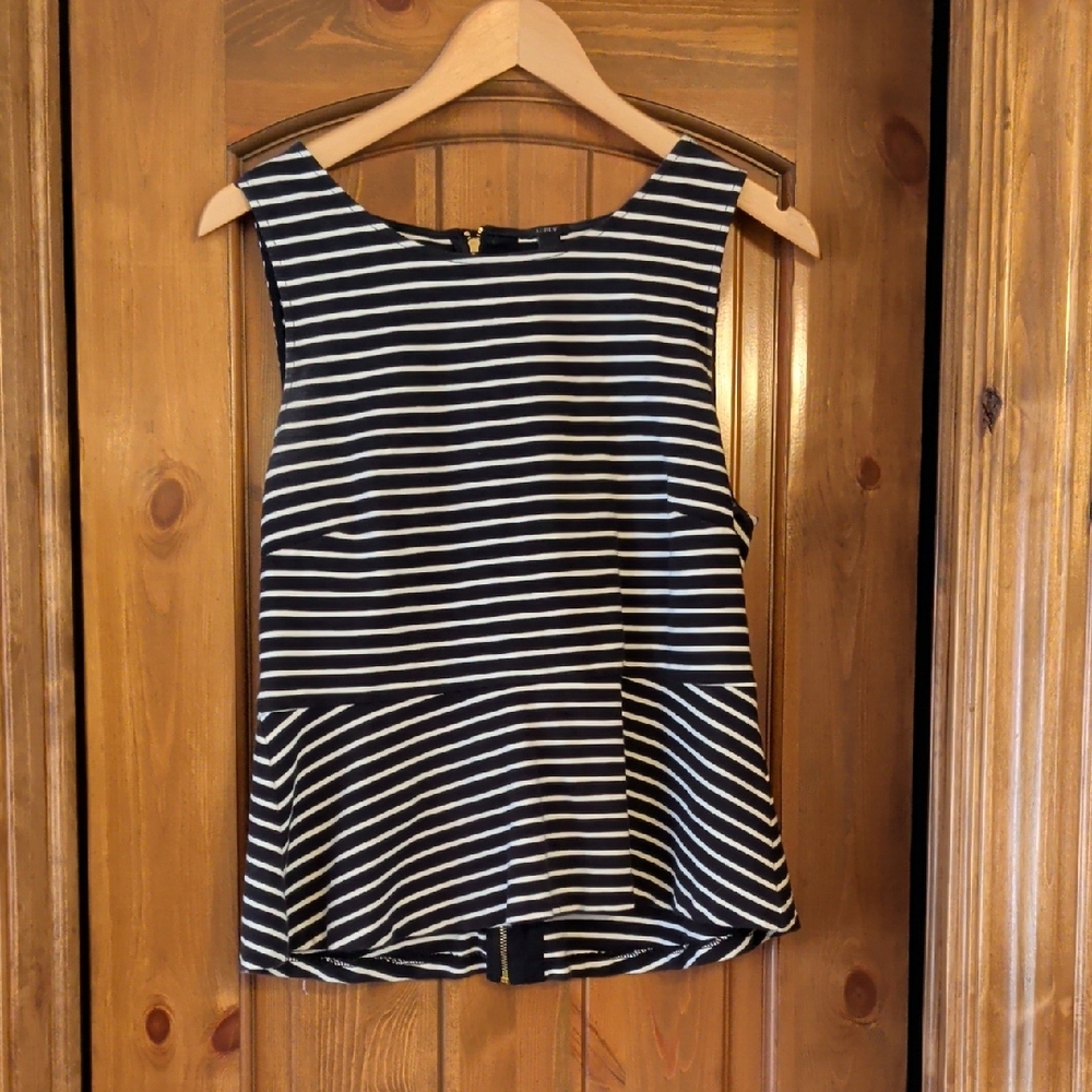 J. Crew Navy and White Striped Tank Top